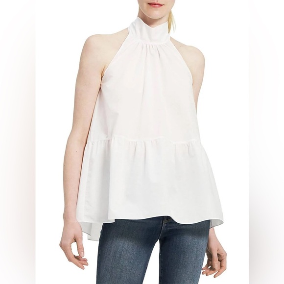 Theory White Tiered Halter Top. Pre-Owned. - Picture 2 of 14